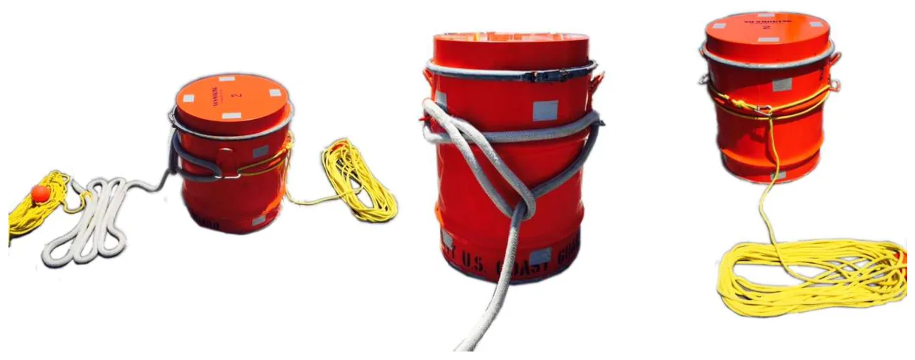 Figure 5-7 — Securing Lines to Drop Pump Container